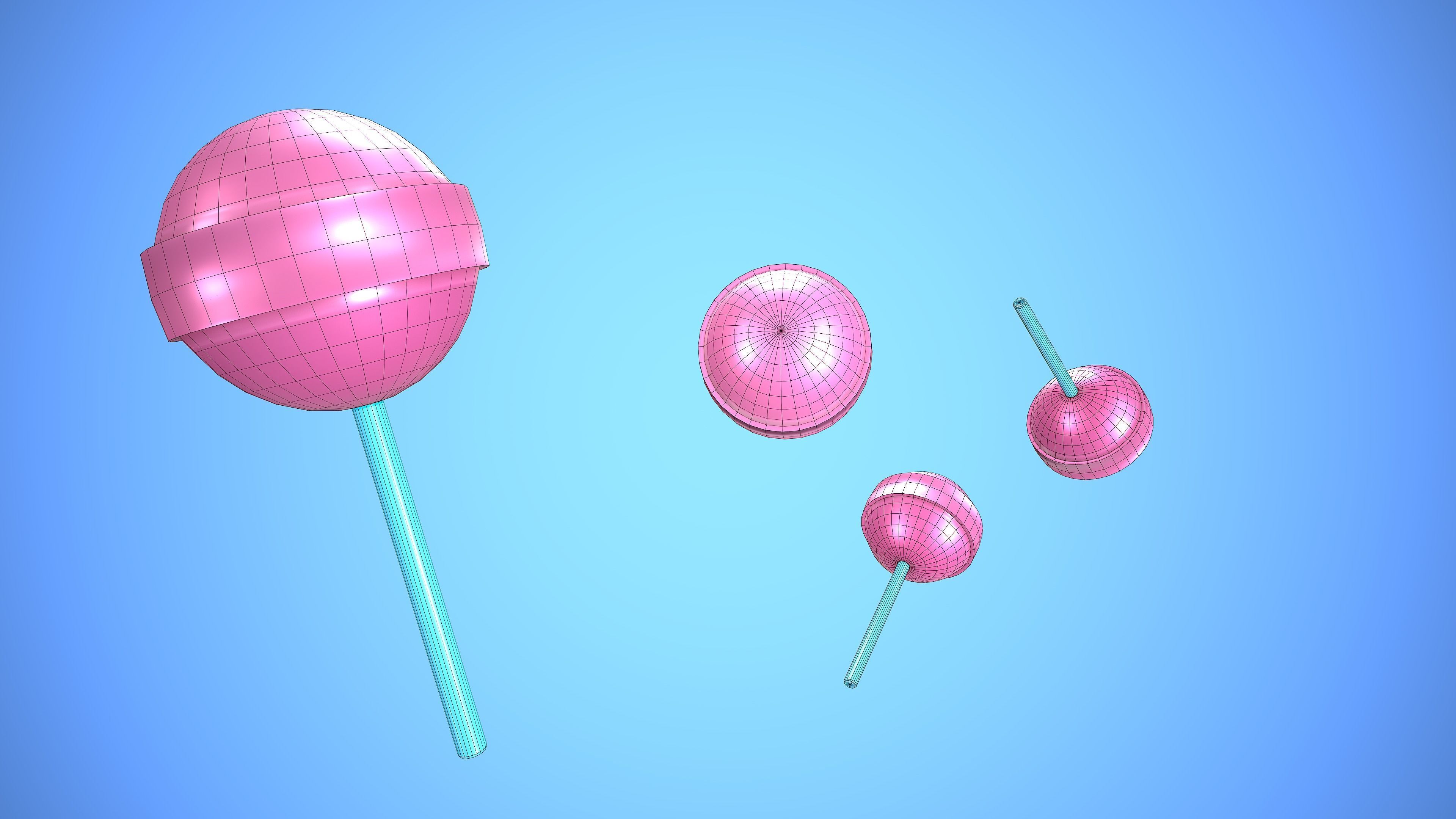 LOLLIPOP CARTOON STYLIZED Low-poly 3D model_2