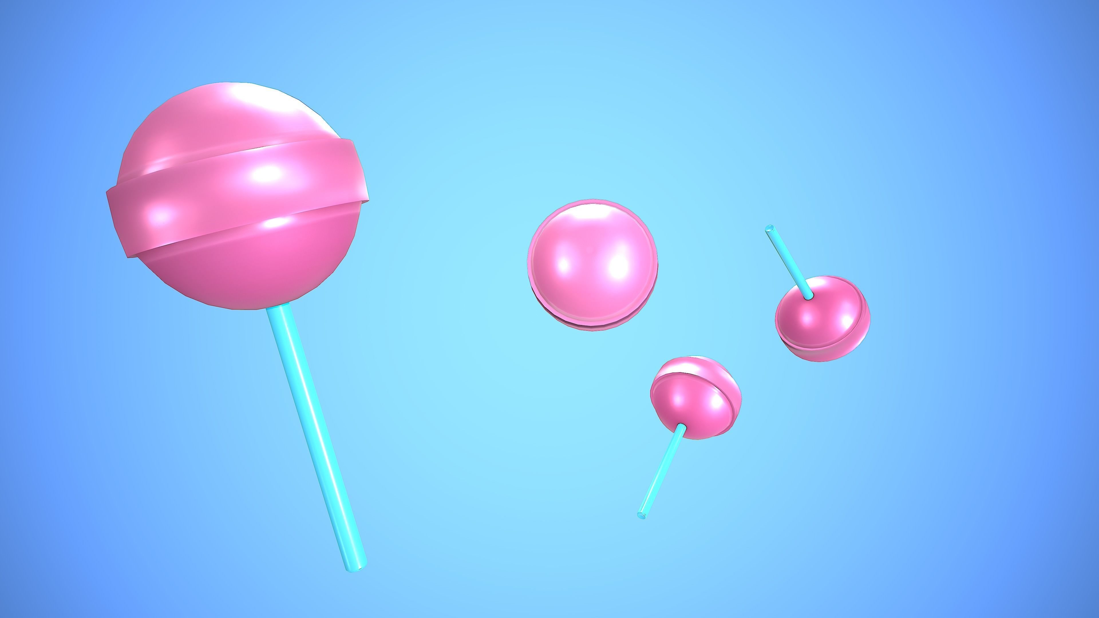 LOLLIPOP CARTOON STYLIZED Low-poly 3D model_3
