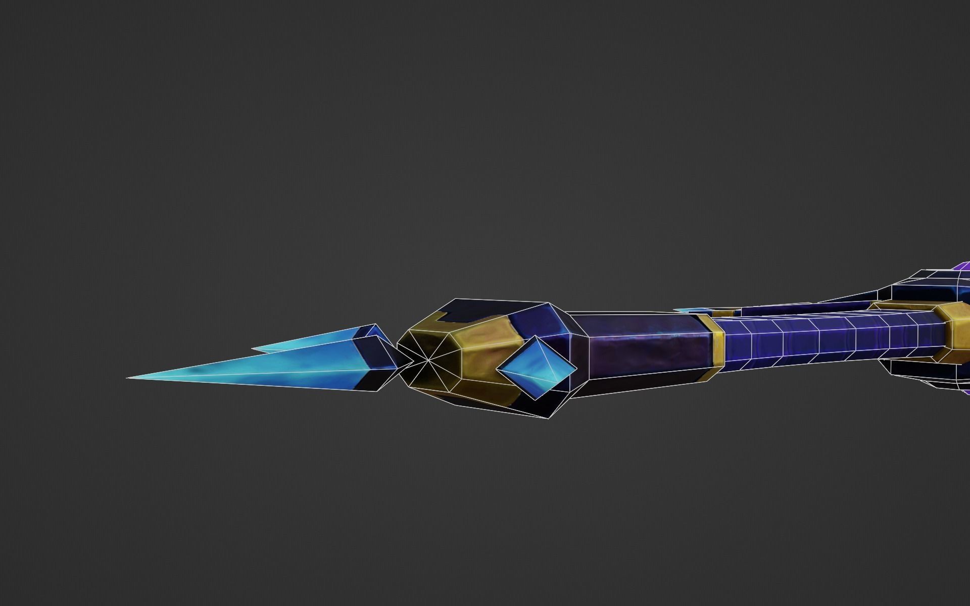 Stylized Night Judge Sword Low-poly 3D model_6