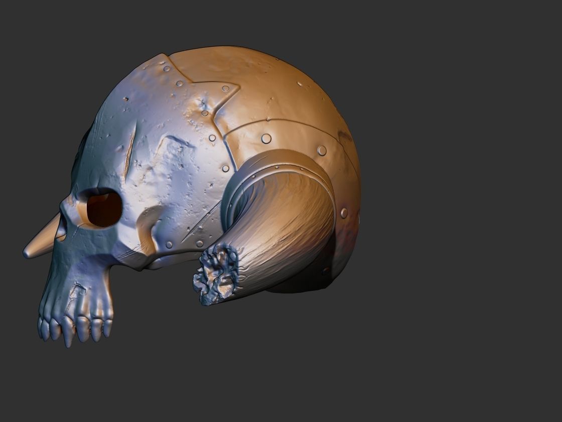 skull helmet wearable STL for 3d printer 3D print model_8