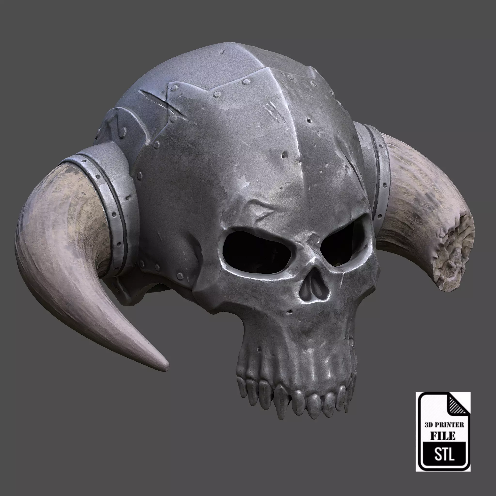skull helmet wearable STL for 3d printer 3D print model_0