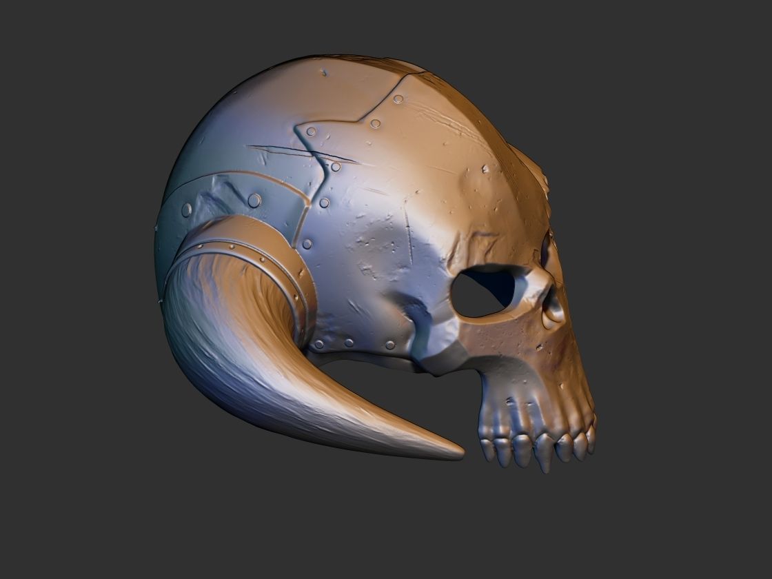 skull helmet wearable STL for 3d printer 3D print model_6