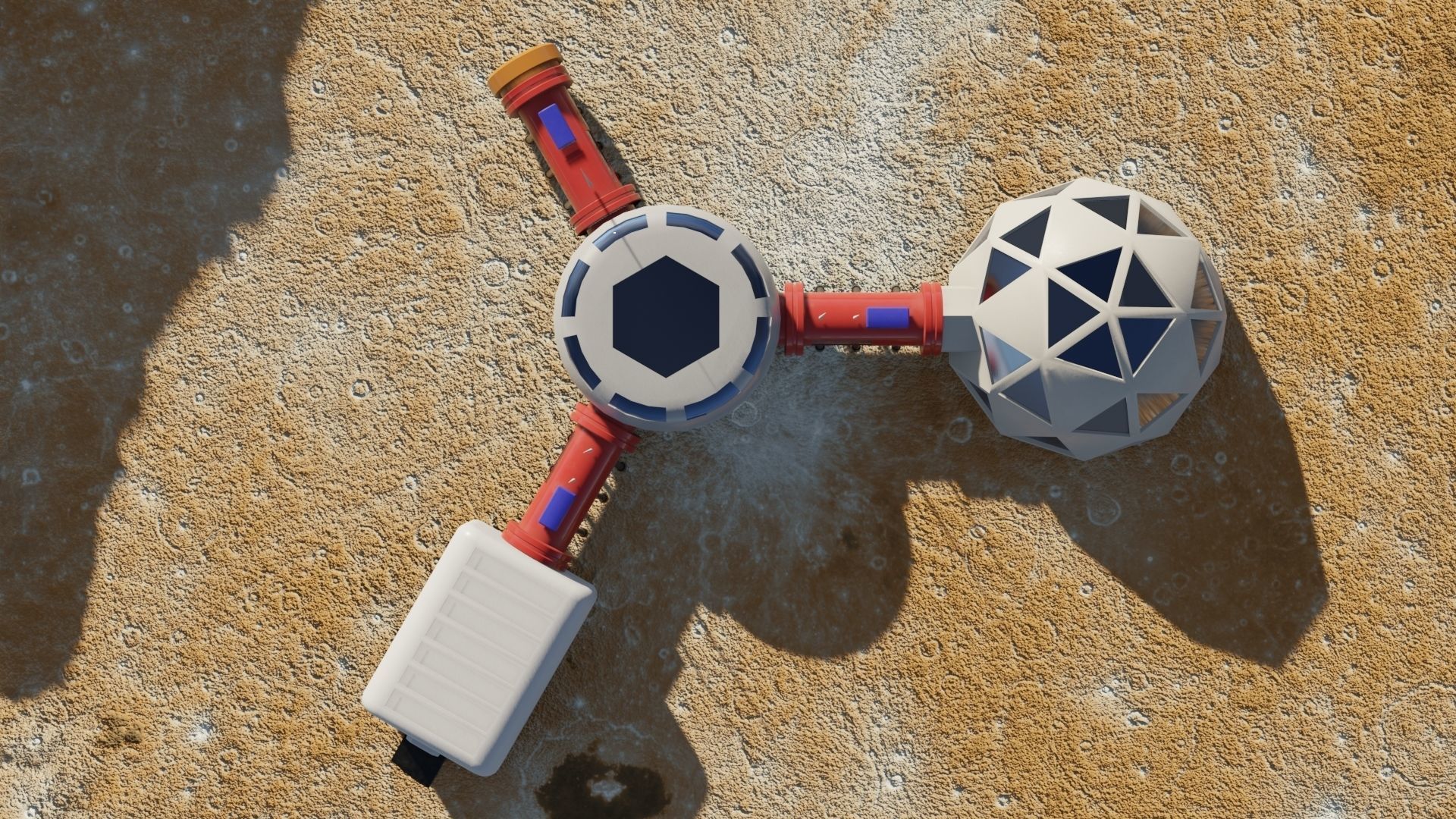 Mars base Low-poly 3D model_8