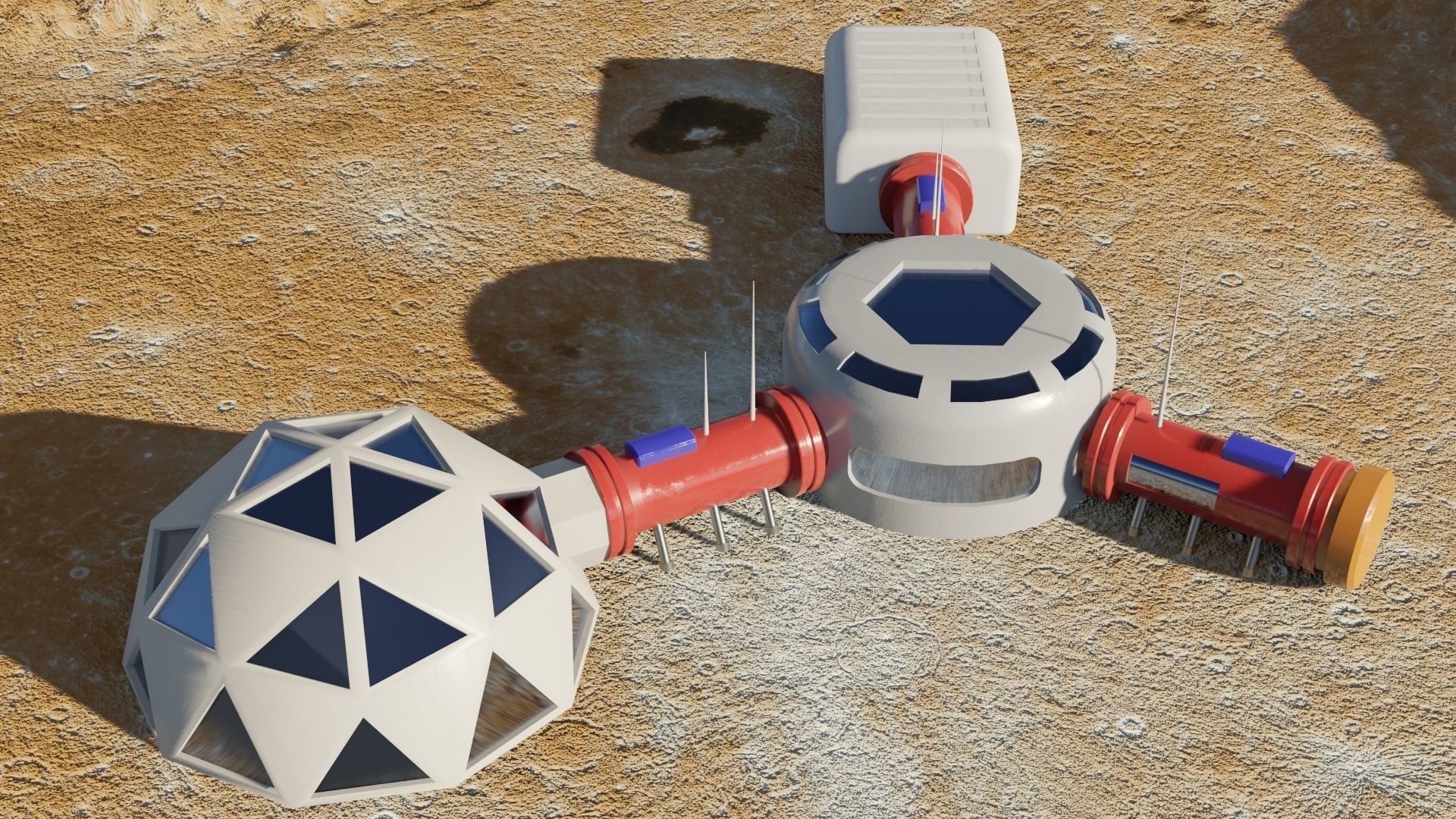 Mars base Low-poly 3D model_15