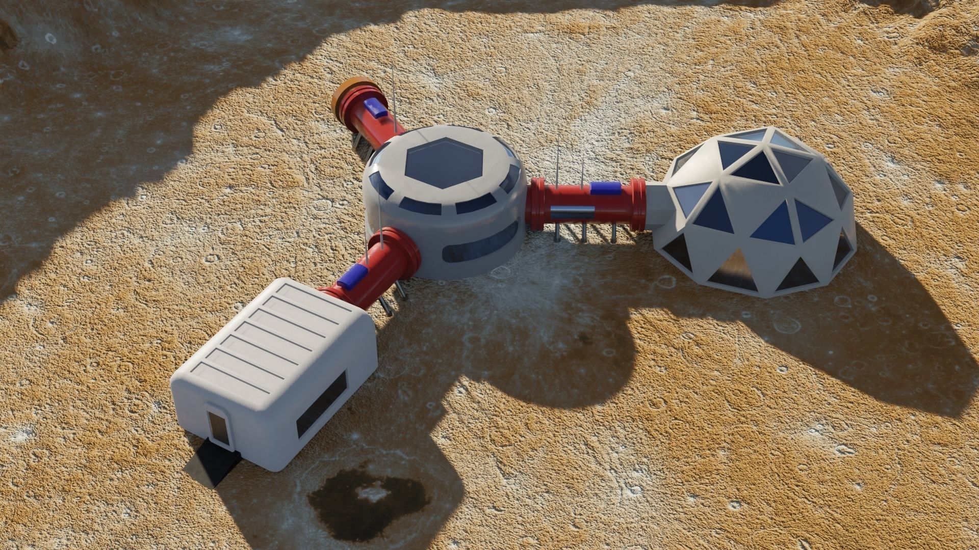 Mars base Low-poly 3D model_14