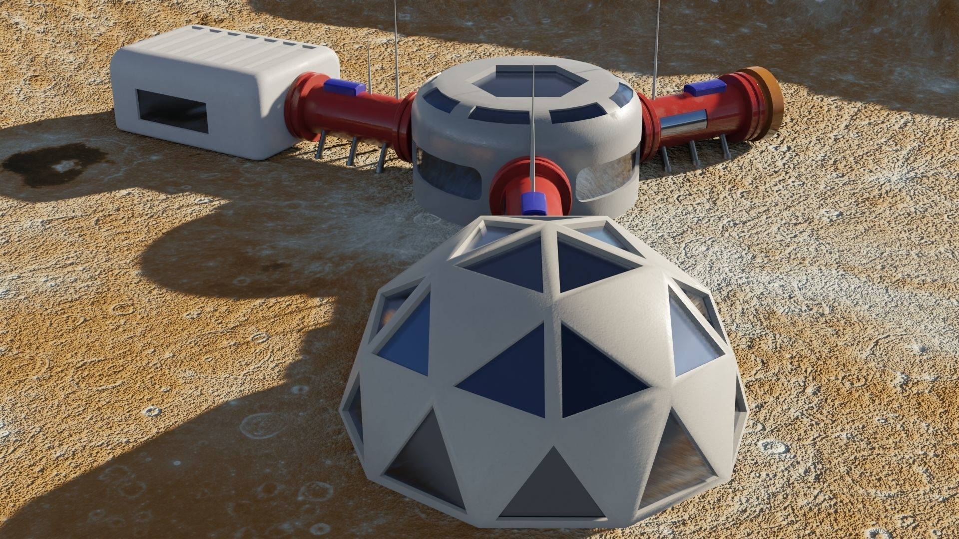 Mars base Low-poly 3D model_11
