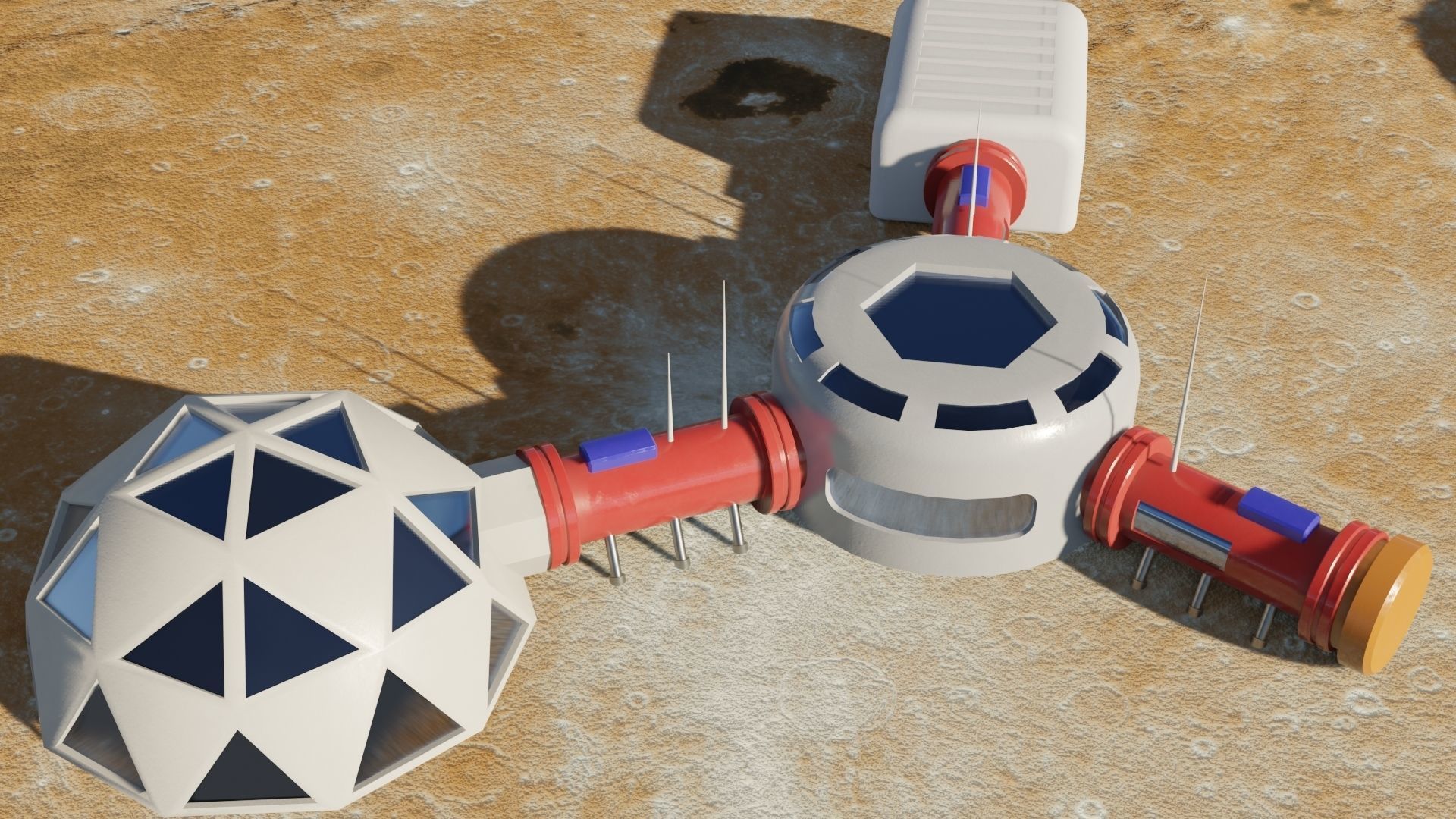 Mars base Low-poly 3D model_2