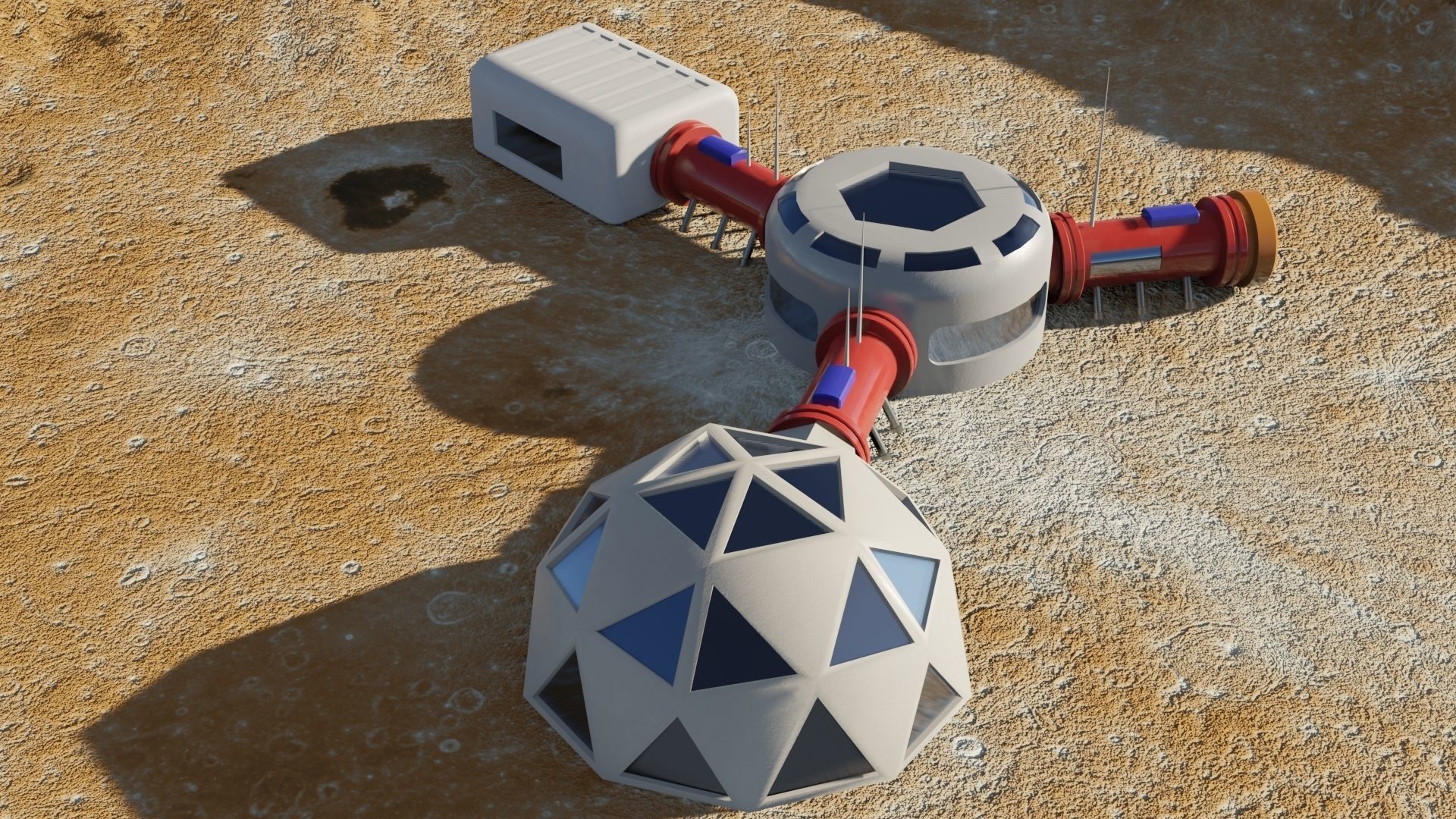 Mars base Low-poly 3D model_21