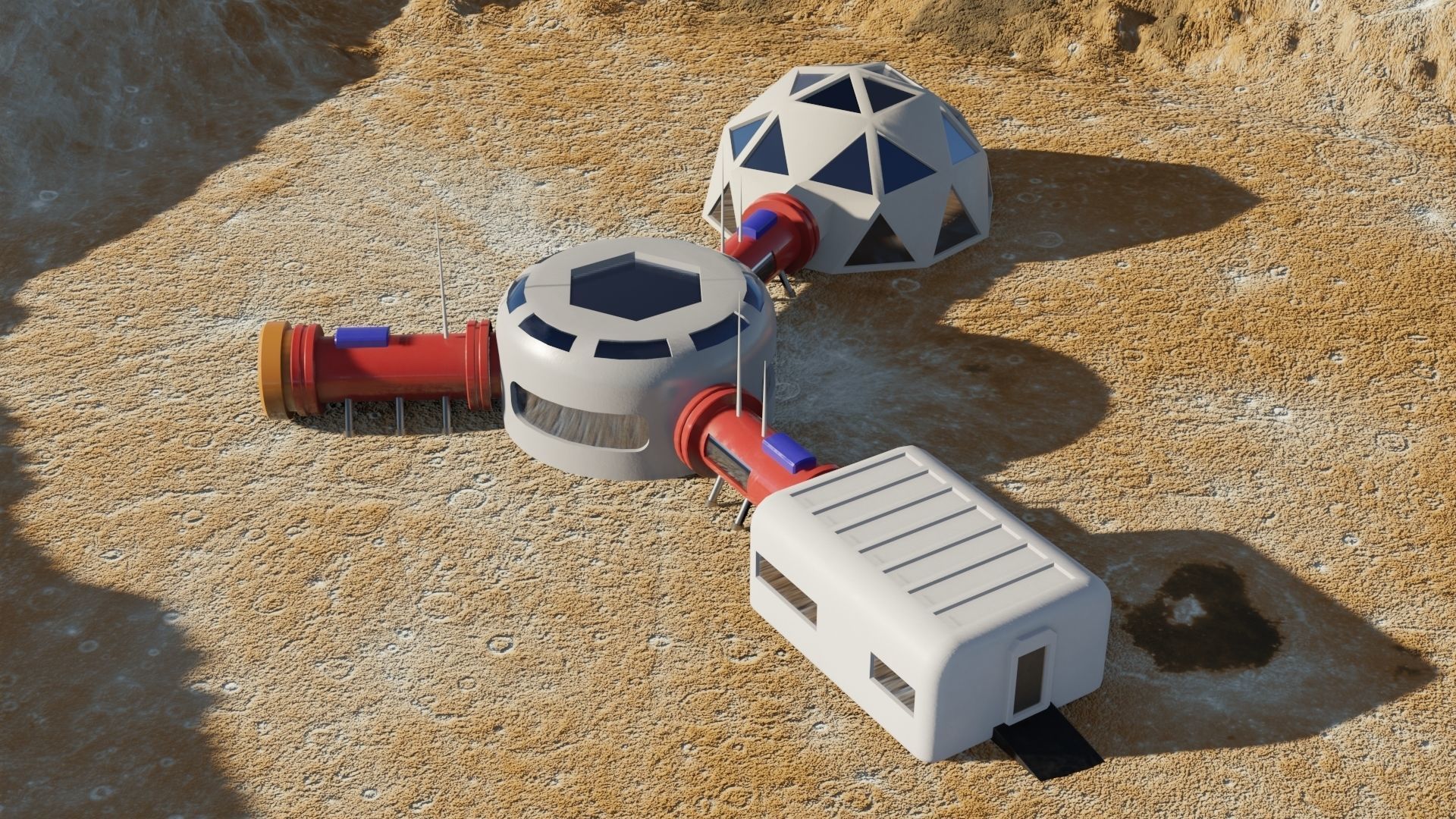 Mars base Low-poly 3D model_19