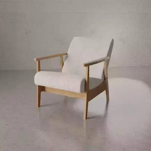Mid-Century High-Poly Armchair USSR Boucle 3D model