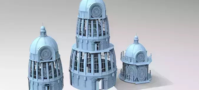 Occult observatory Tower With spiral stairs 3 designs 