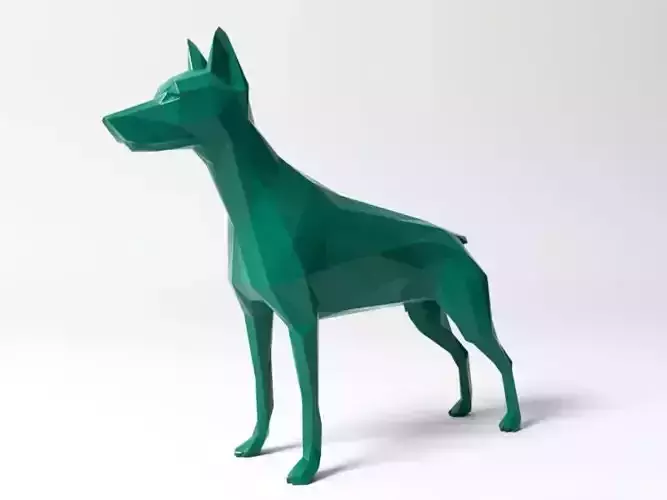 Polygon Doberman Pinscher 3D print model