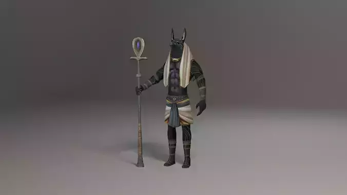 Anubi divinity Low-poly 3D model