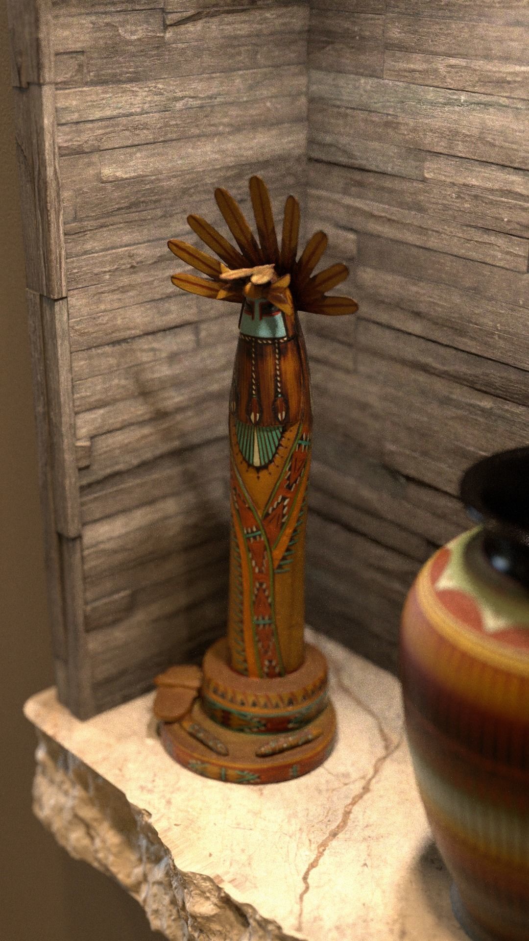 Kachina Doll 001 Low-poly 3D model_4