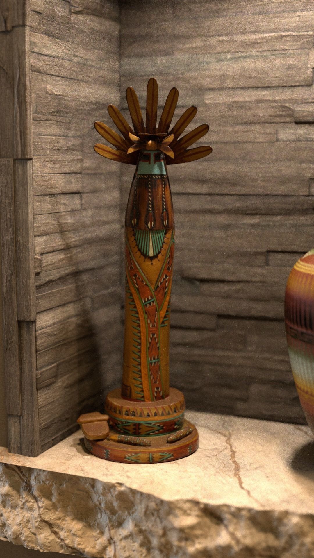 Kachina Doll 001 Low-poly 3D model_10