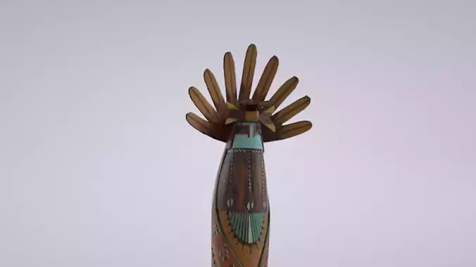 Kachina Doll 001 Low-poly 3D model