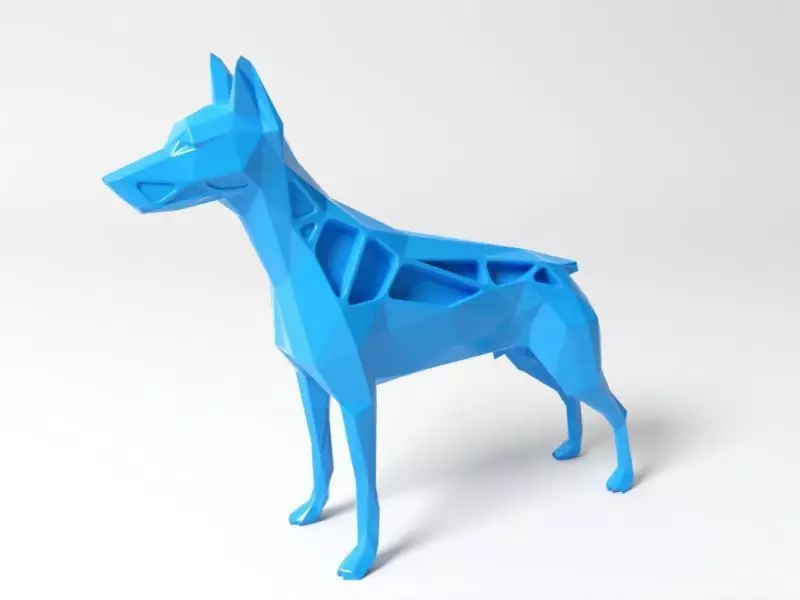 Polygon Doberman Pinscher 3D print model