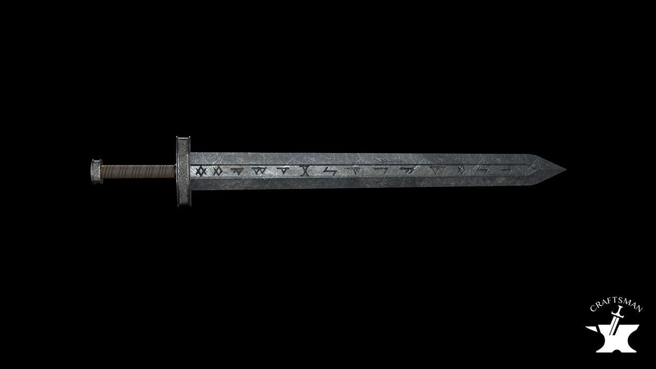 Medieval Realistic Viking Sword Free low-poly 3D model_10