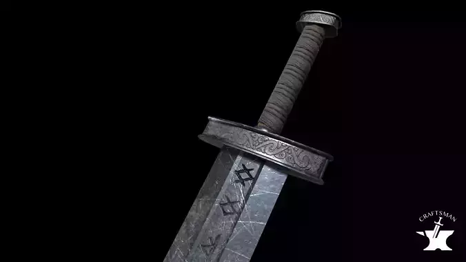 Medieval Realistic Viking Sword Free low-poly 3D model