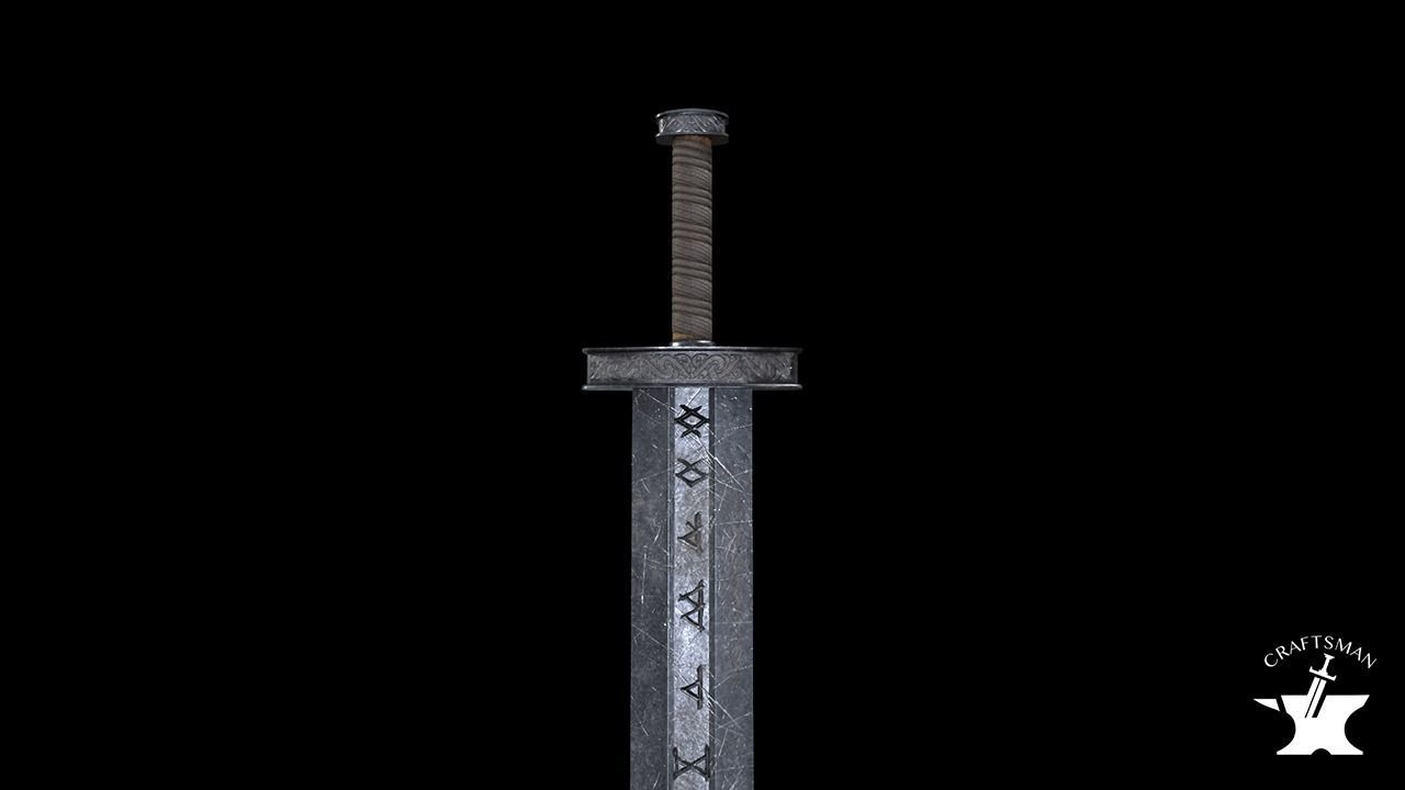 Medieval Realistic Viking Sword Free low-poly 3D model_4