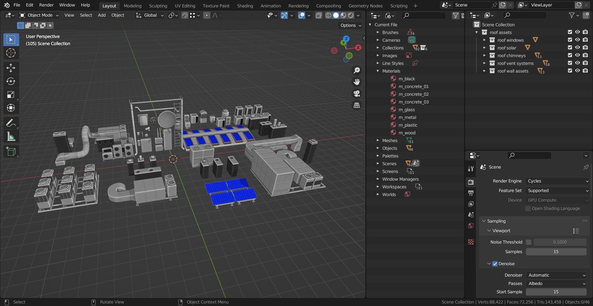 46 Roof Dressing Base Mesh Models Low-poly 3D model_3