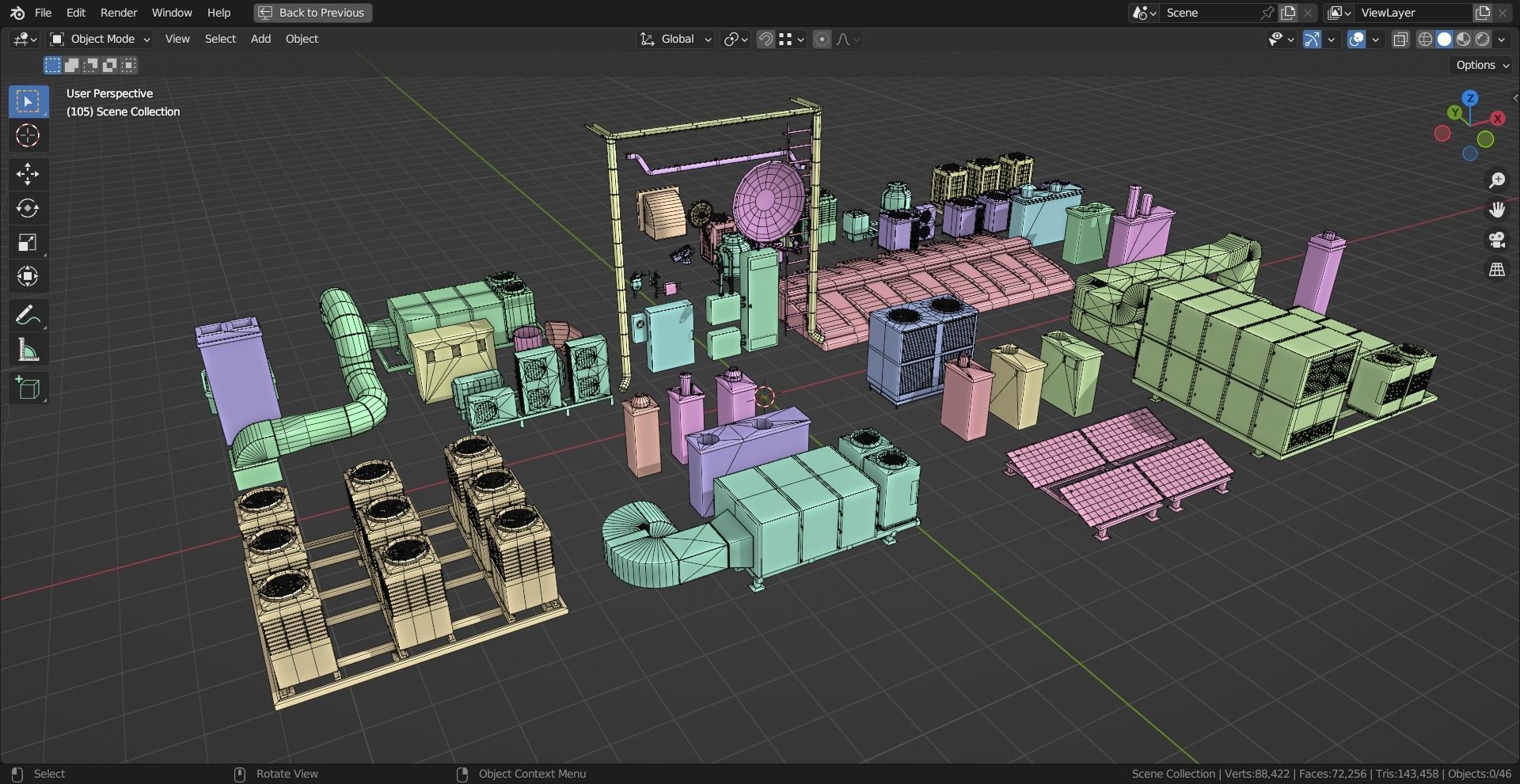 46 Roof Dressing Base Mesh Models Low-poly 3D model_8