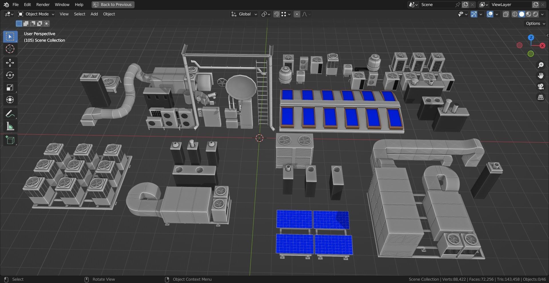 46 Roof Dressing Base Mesh Models Low-poly 3D model_6