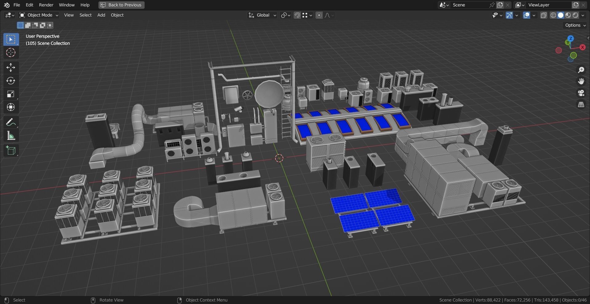 46 Roof Dressing Base Mesh Models Low-poly 3D model_5