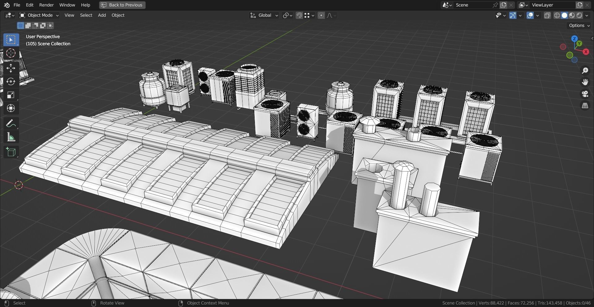 46 Roof Dressing Base Mesh Models Low-poly 3D model_7