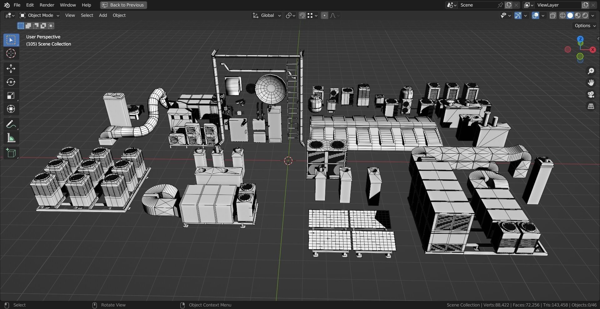 46 Roof Dressing Base Mesh Models Low-poly 3D model_4