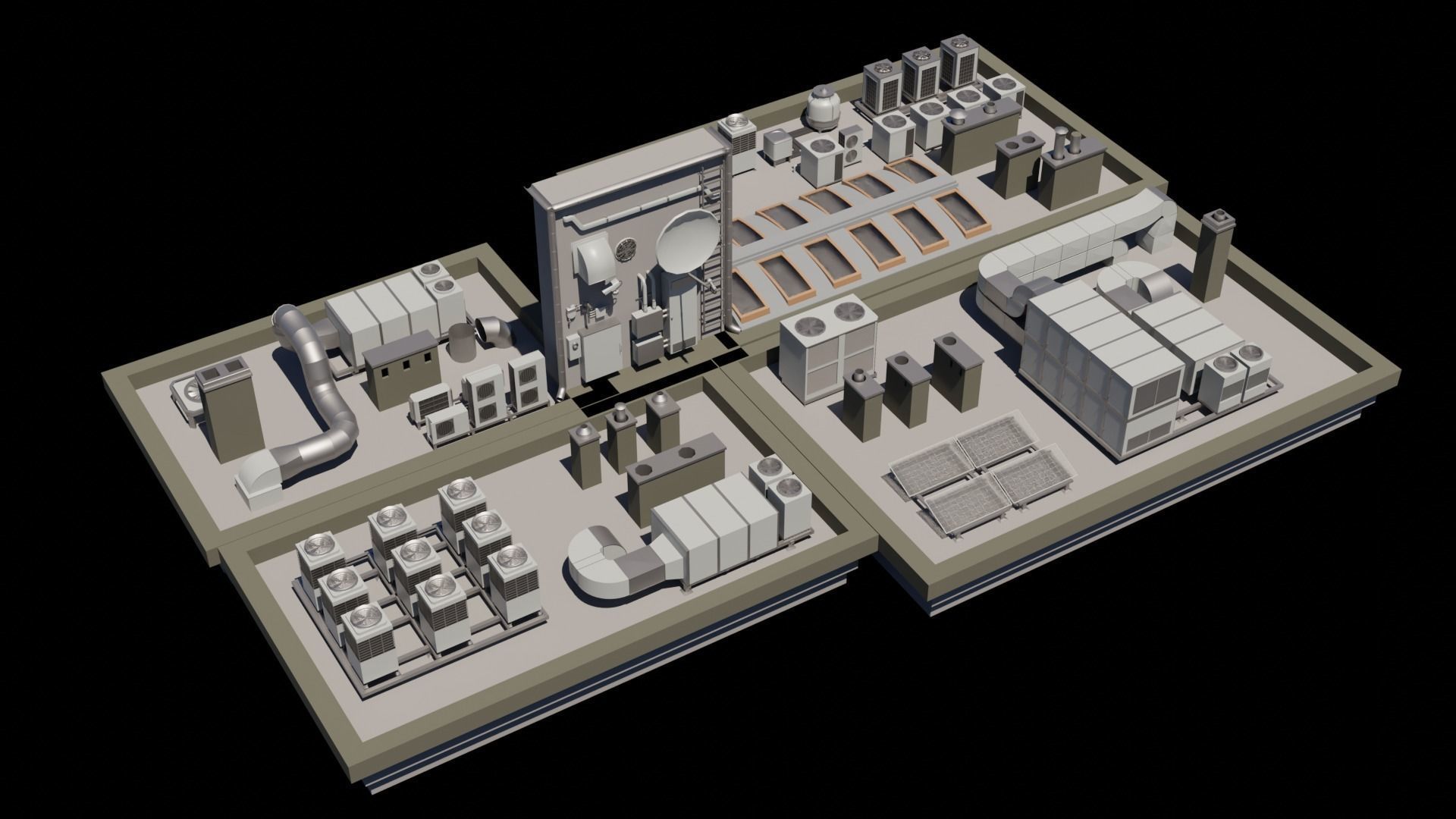 46 Roof Dressing Base Mesh Models Low-poly 3D model_2