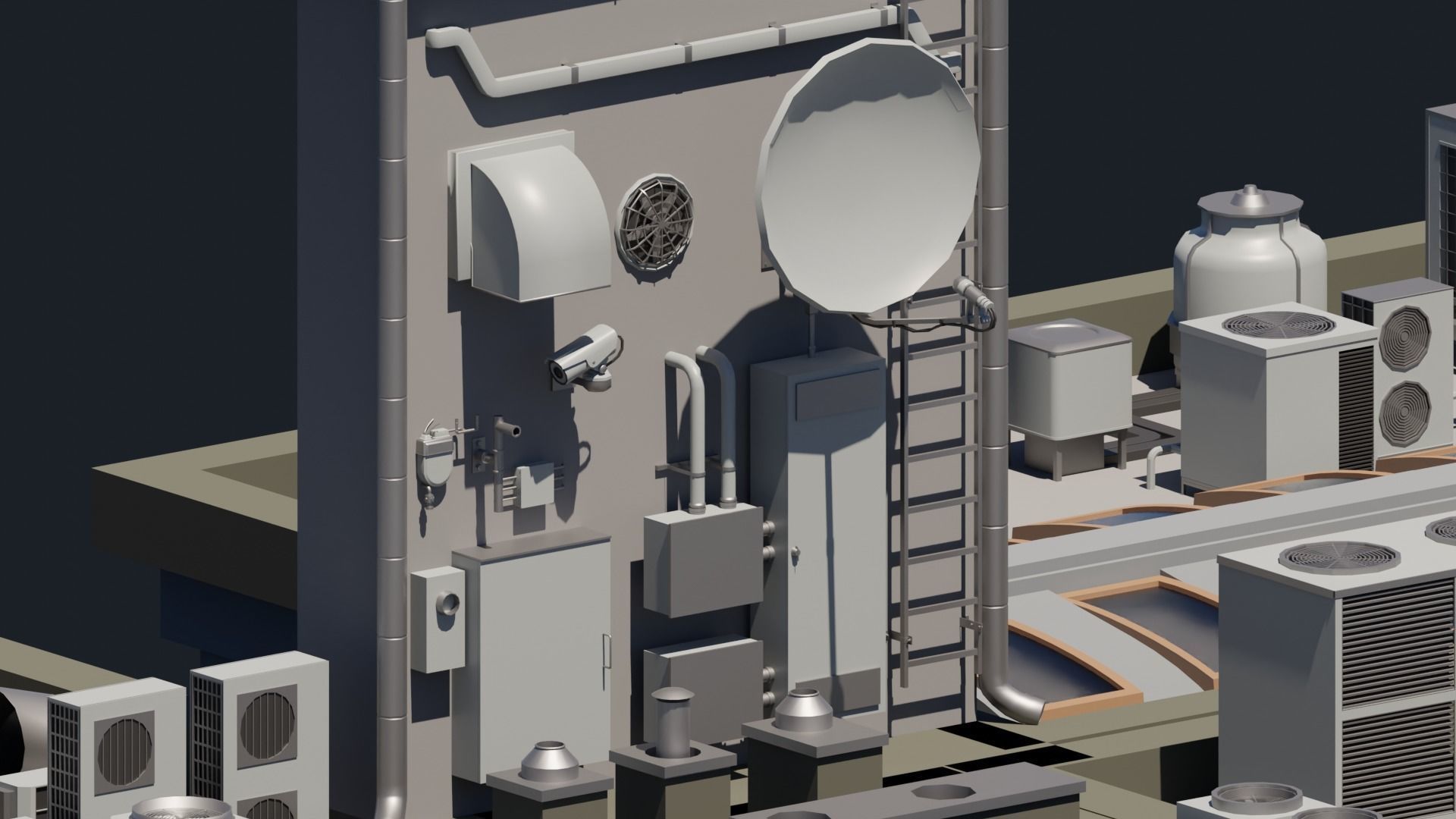 46 Roof Dressing Base Mesh Models Low-poly 3D model_1