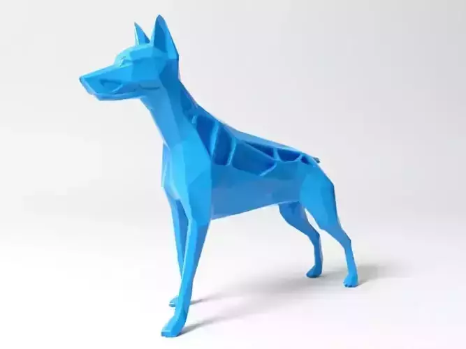 Polygon Doberman Pinscher  3D print model