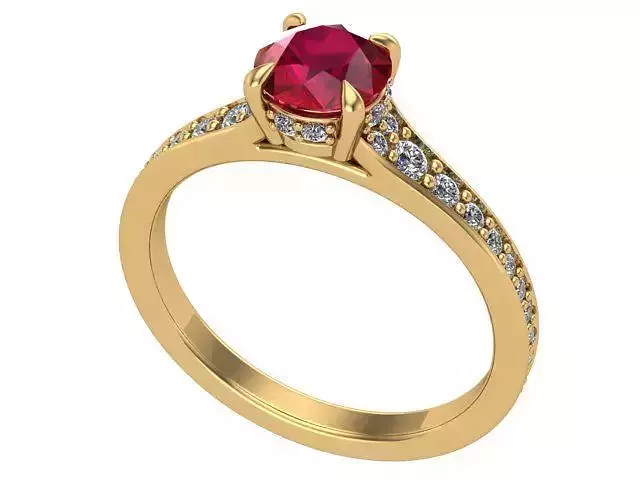 Round Ruby Golden Ring