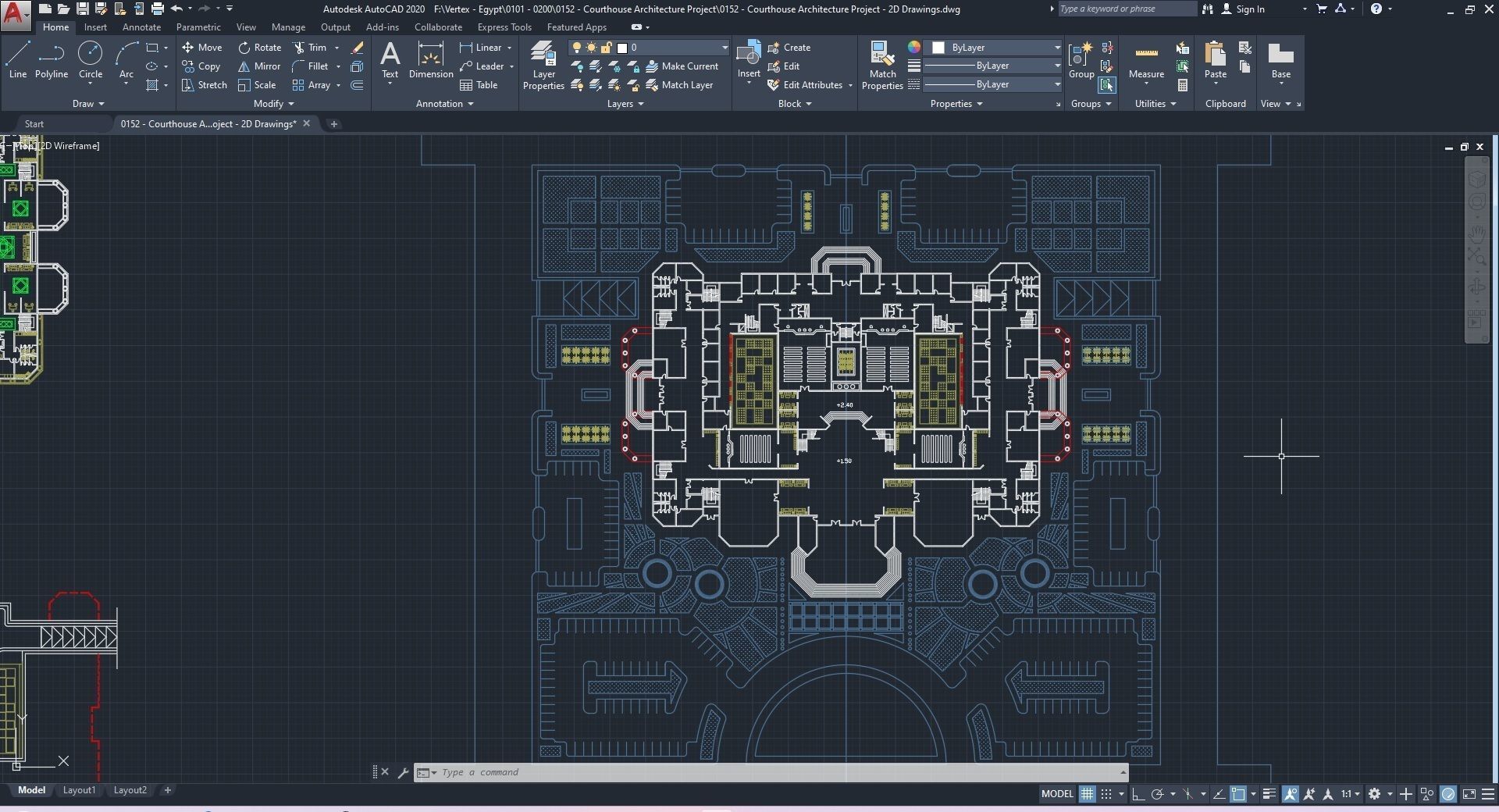 0152 - Courthouse Architecture Project - 2D Drawings-3D Files 3D model_35