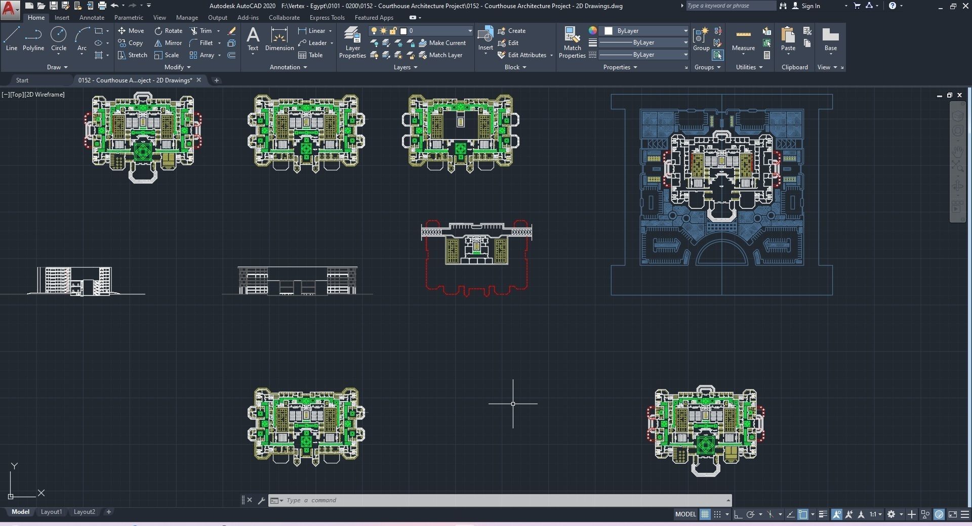 0152 - Courthouse Architecture Project - 2D Drawings-3D Files 3D model_3