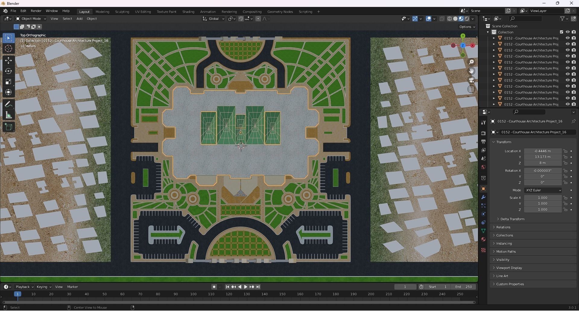 0152 - Courthouse Architecture Project - 2D Drawings-3D Files 3D model_44