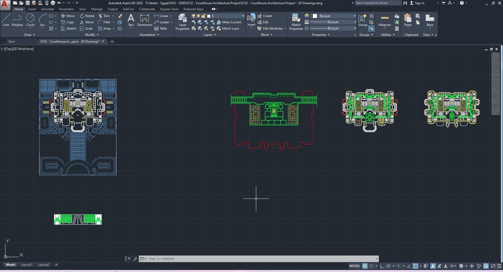 0152 - Courthouse Architecture Project - 2D Drawings-3D Files 3D model_32