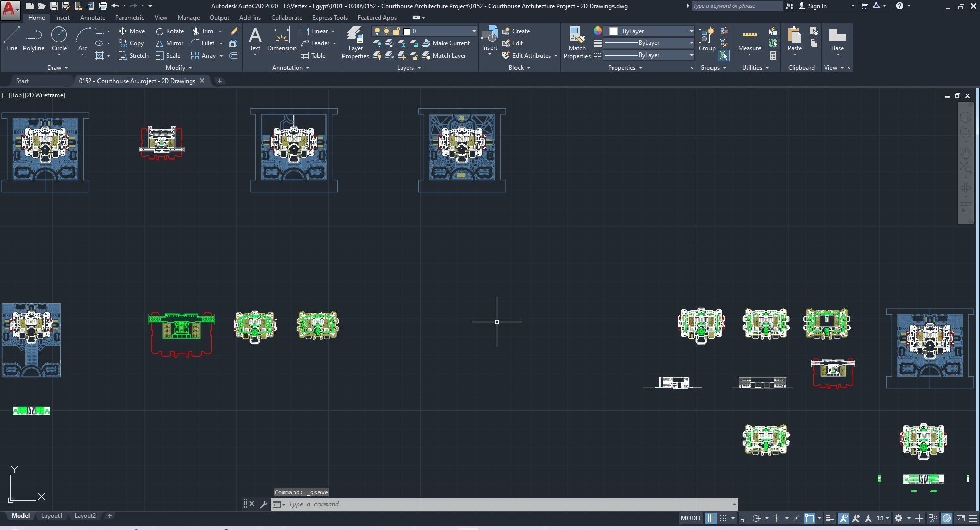 0152 - Courthouse Architecture Project - 2D Drawings-3D Files 3D model_4