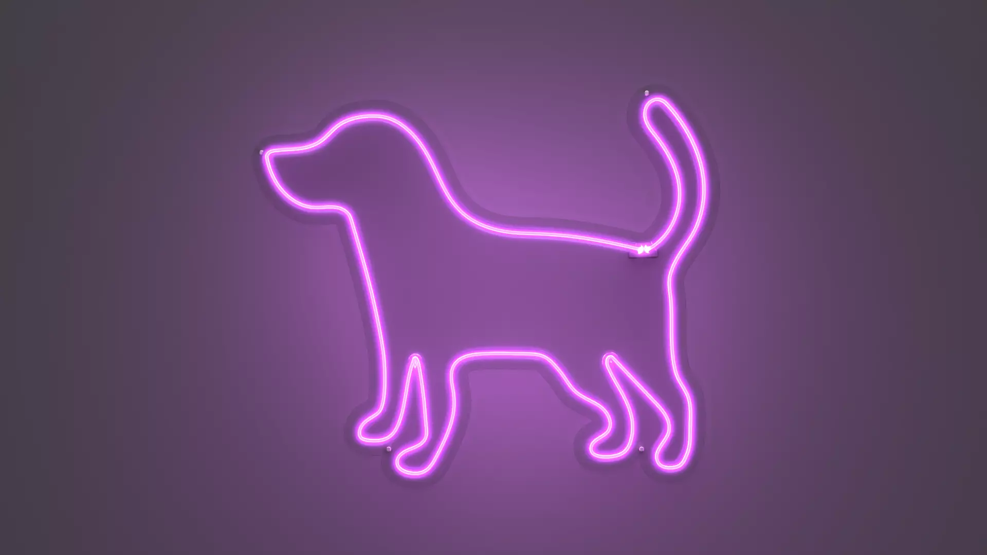 Dog 2 - Neon Sign 3D model_0