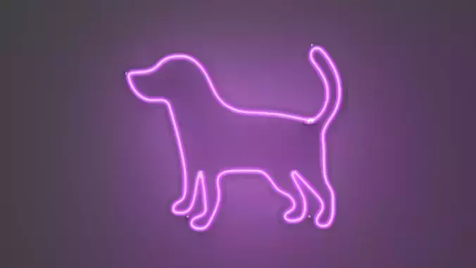 Dog 2 - Neon Sign 3D model
