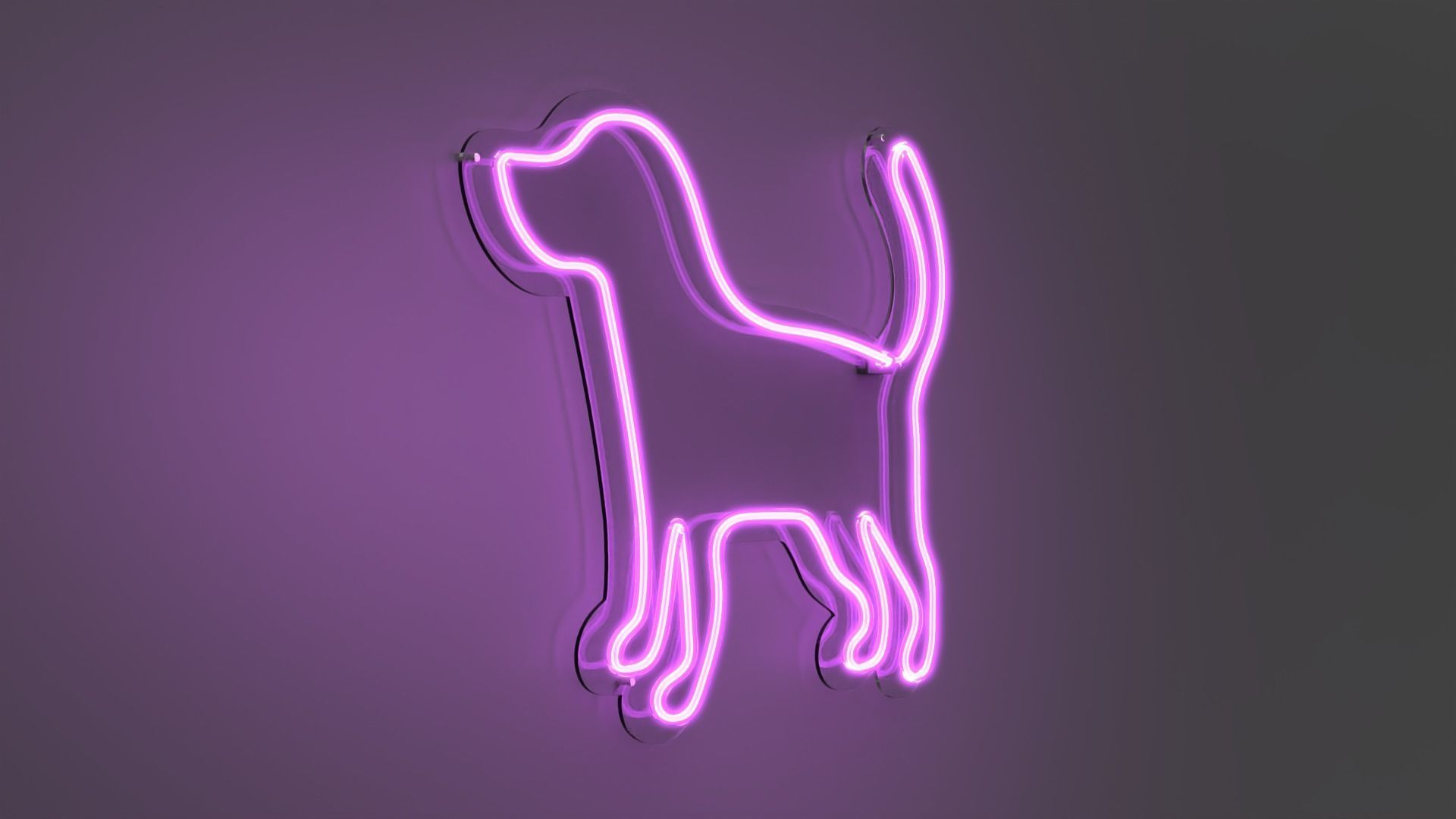 Dog 2 - Neon Sign 3D model_4