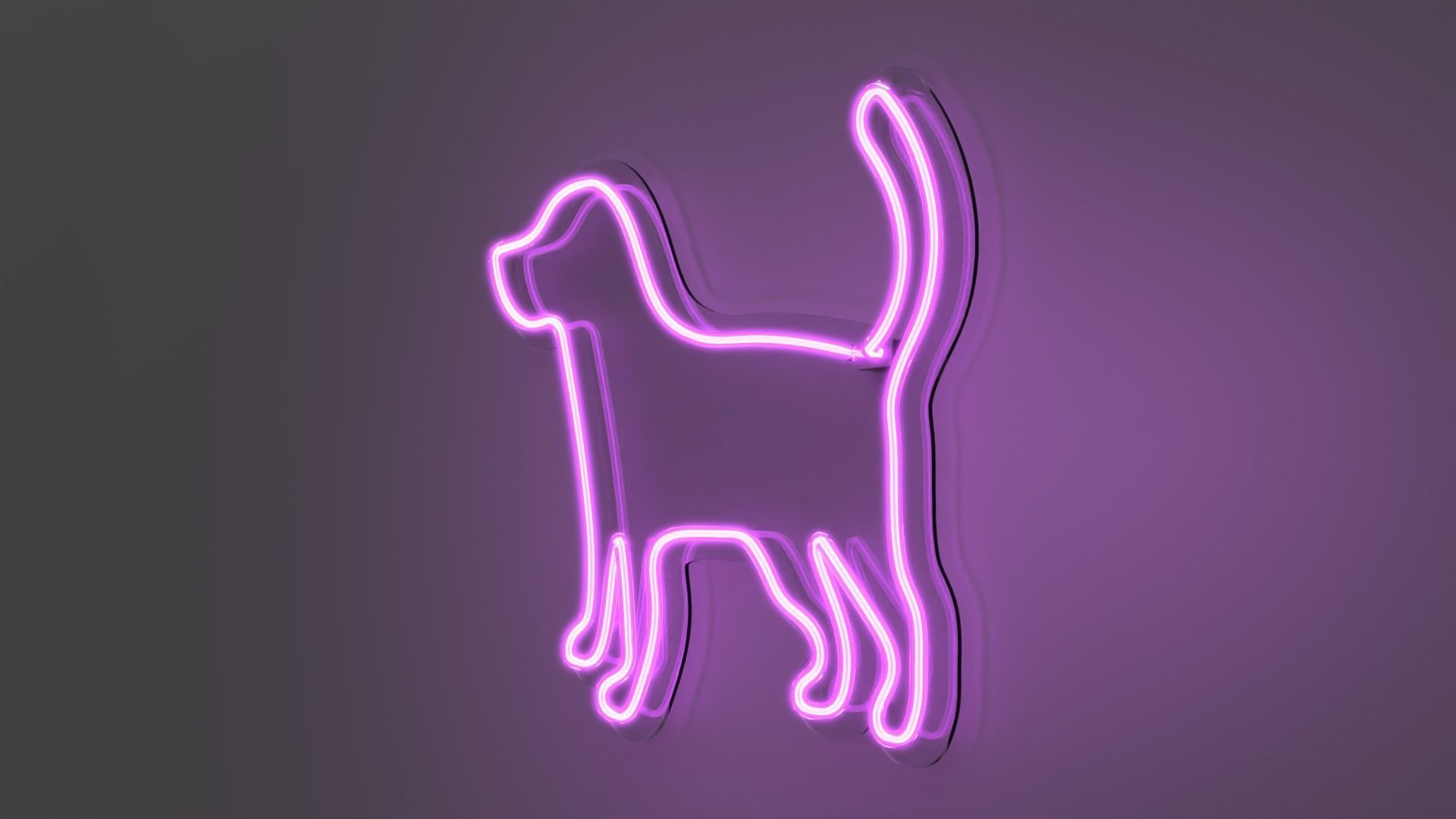 Dog 2 - Neon Sign 3D model_3