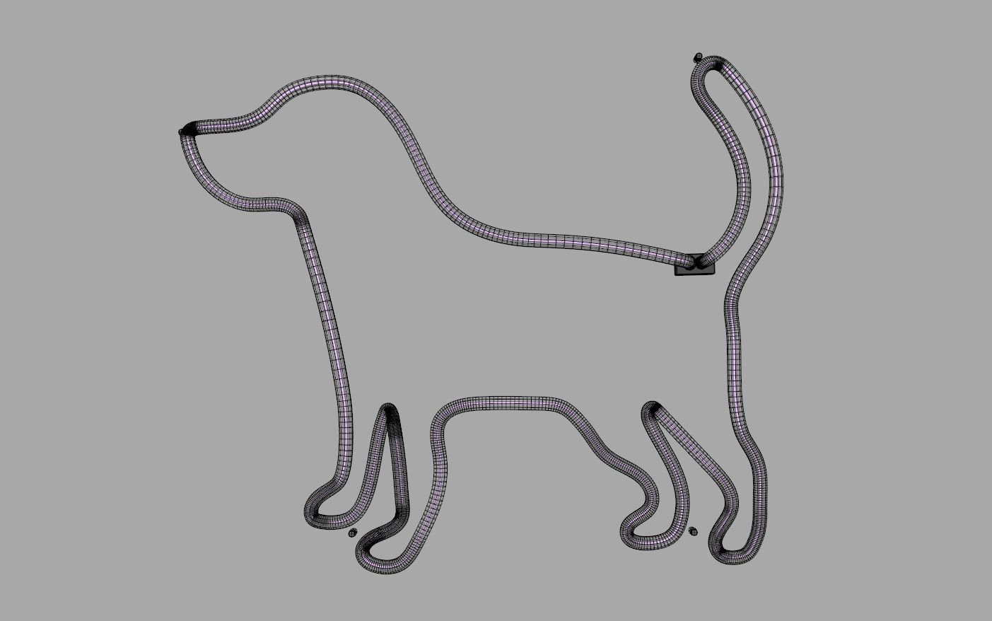 Dog 2 - Neon Sign 3D model_6