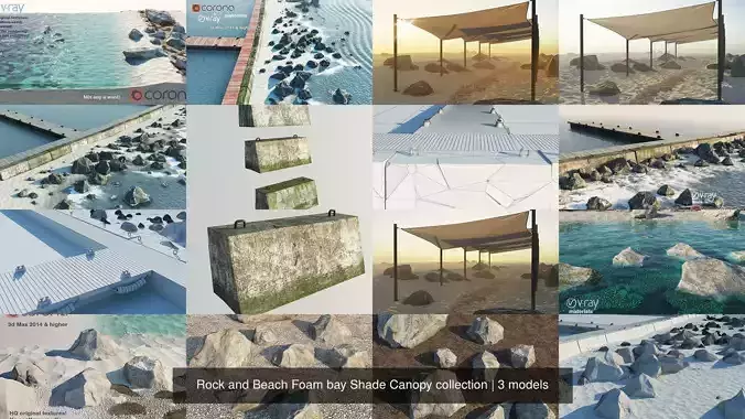 Rock and Beach Foam bay Shade Canopy collection 