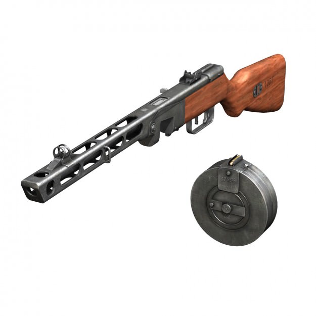 PPSh-41 - Soviet Submachine Gun 3D model_8