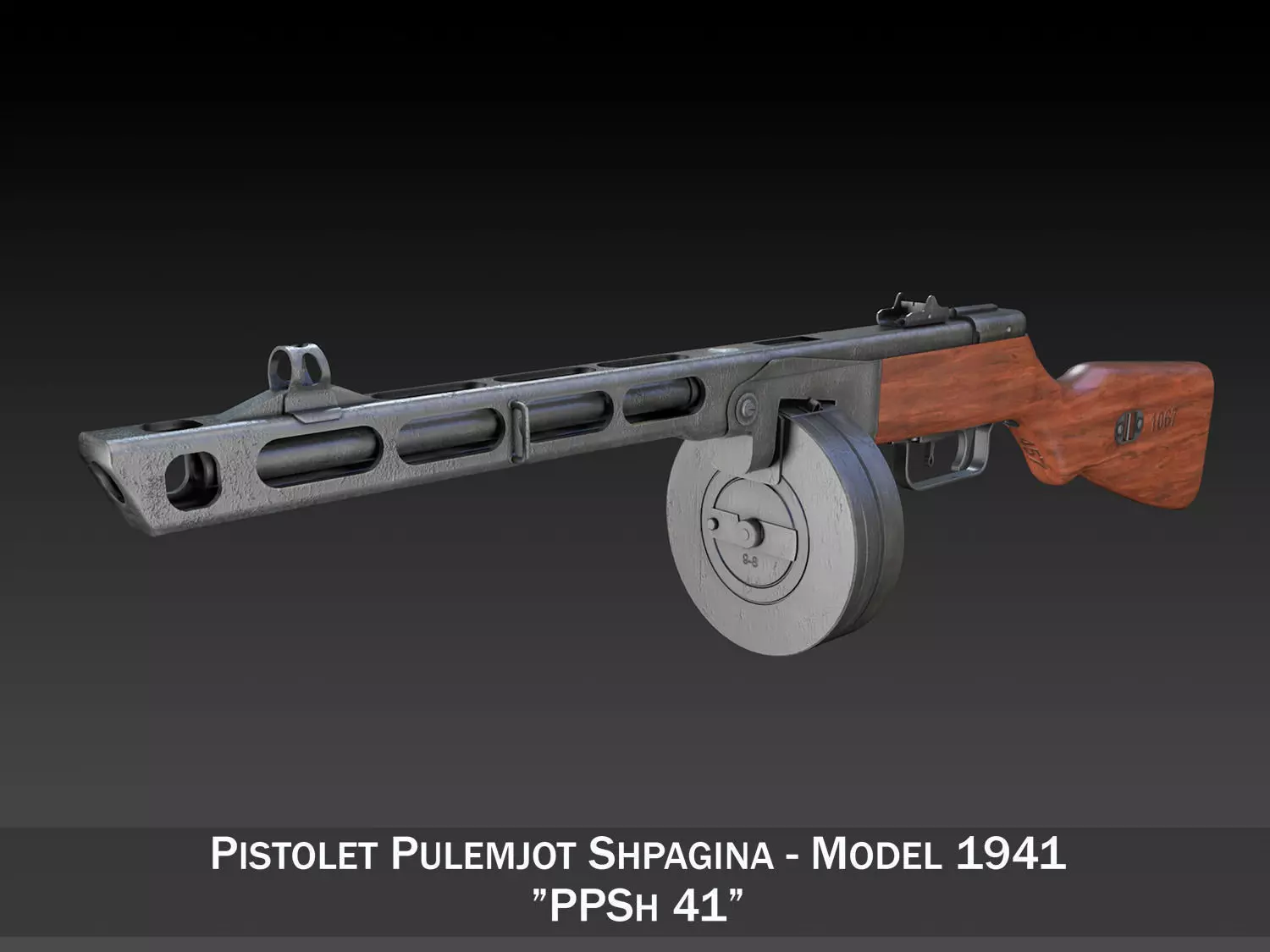 PPSh-41 - Soviet Submachine Gun 3D model_0