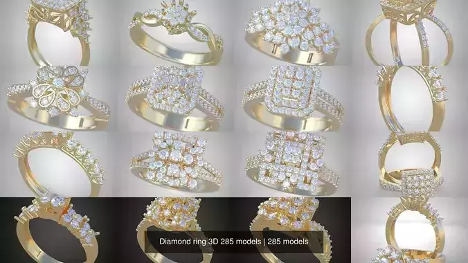 Diamond ring 3D 285 models 3D Model Collection