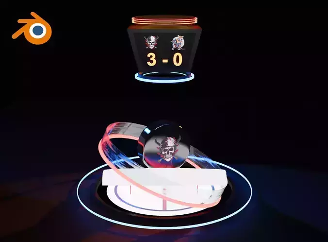 Hockey mini arena Blender animation template 3D model
