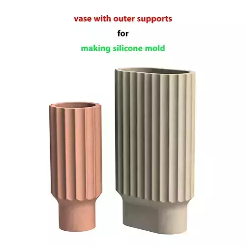 2 models of vases for making silicone molds